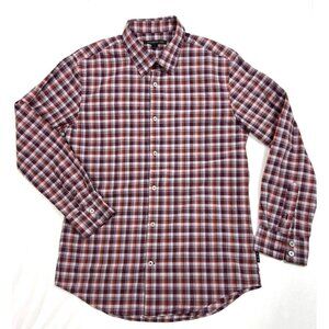 John Varvatos Shirt Red Plaid Long Sleeve Button Down Men's S
